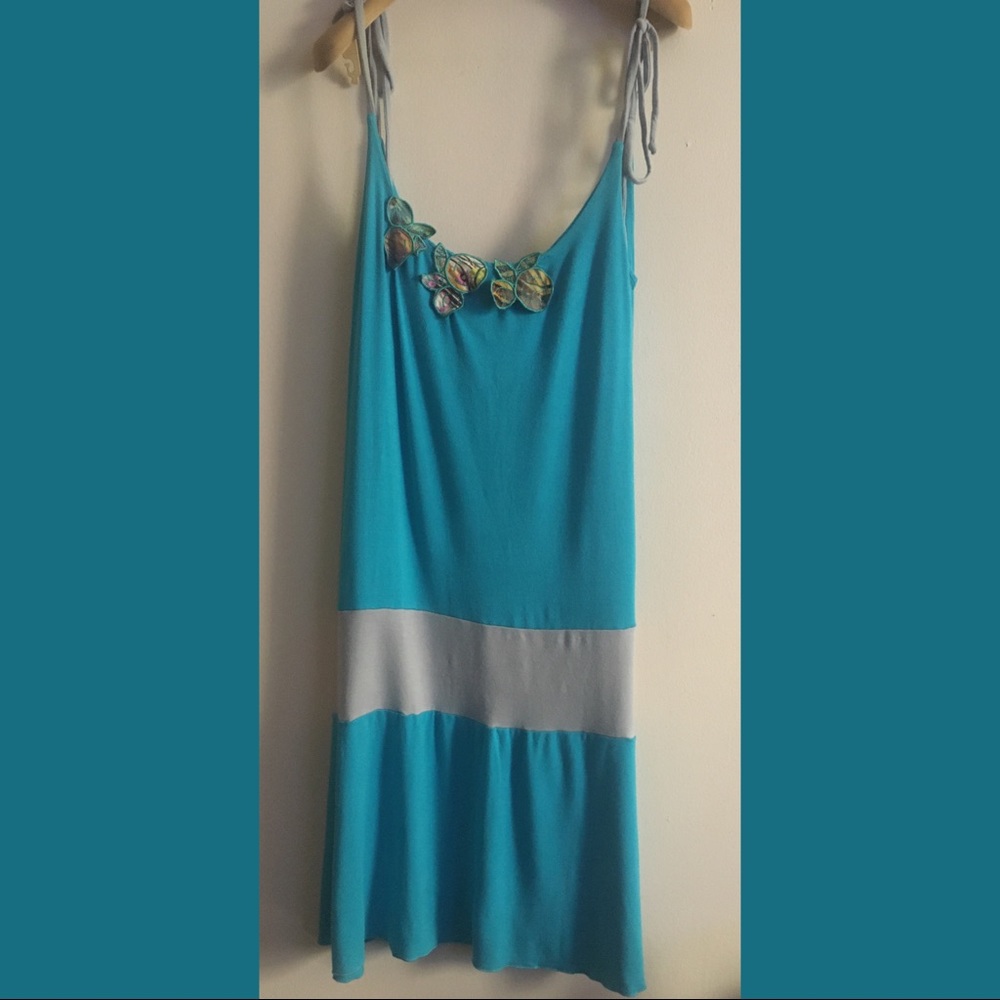 Summer Beach Lounge Aqua Blue Jersey Girly Dress